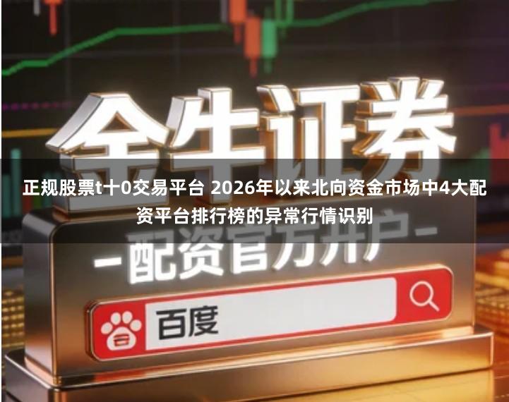 正规股票t十0交易平台 2026年以来北向资金市场中4大配资平台排行榜的异常行情识别